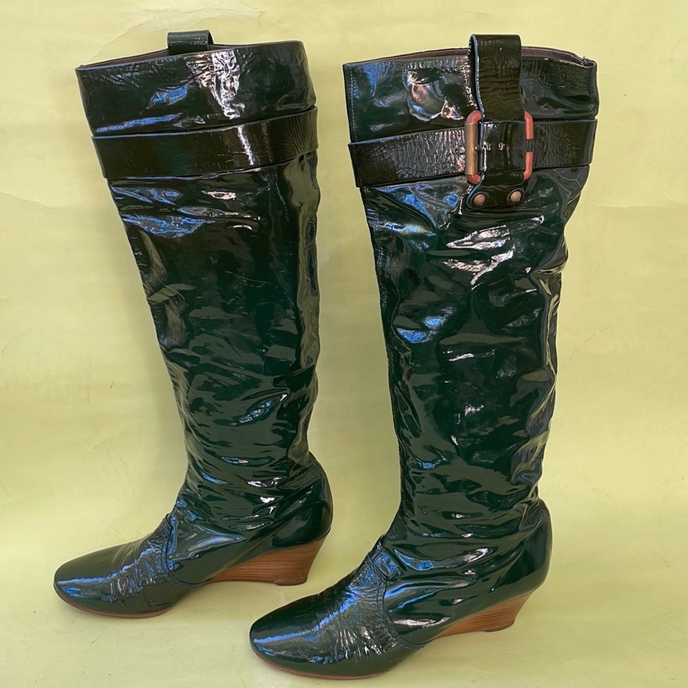 Vintage dark teal Chloe leather boots - Picture 6 of 16